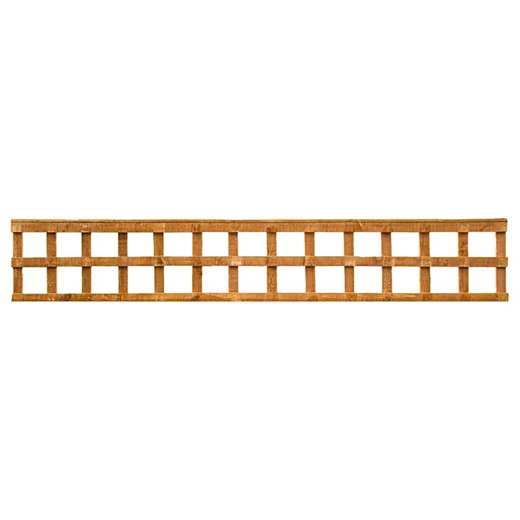 Square Trellis Flat Top Brown 6ft x 1ft